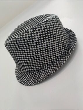 Black & White Houndstooth Fedora